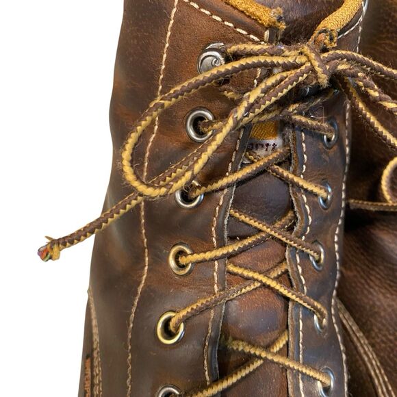 Carhartt Waterproof Moc Toe Wedge Work Boots Brown Leather EH Men's 10.5 - Picture 9 of 10